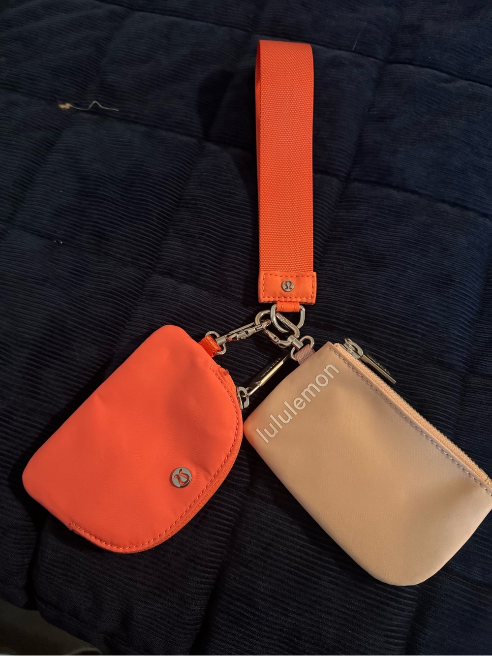 Lululemon Double Pouch Wristlet in Coral & Blush